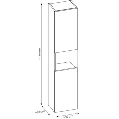 Colonna bagno sospesa 30x140h cm 2 ante rovere Rovery