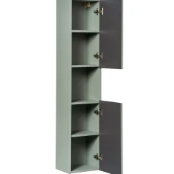 Colonna bagno sospesa 30x140h cm cannettato 2 ante verde salvia Greeny