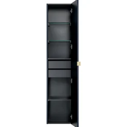Colonna bagno sospesa 35x160h cm 1 anta 2 cassetti cannettato blu Deep