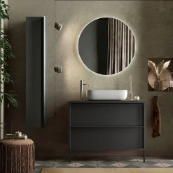 Colonna bagno 26x138h cm 1 anta nero frassinato Absolut