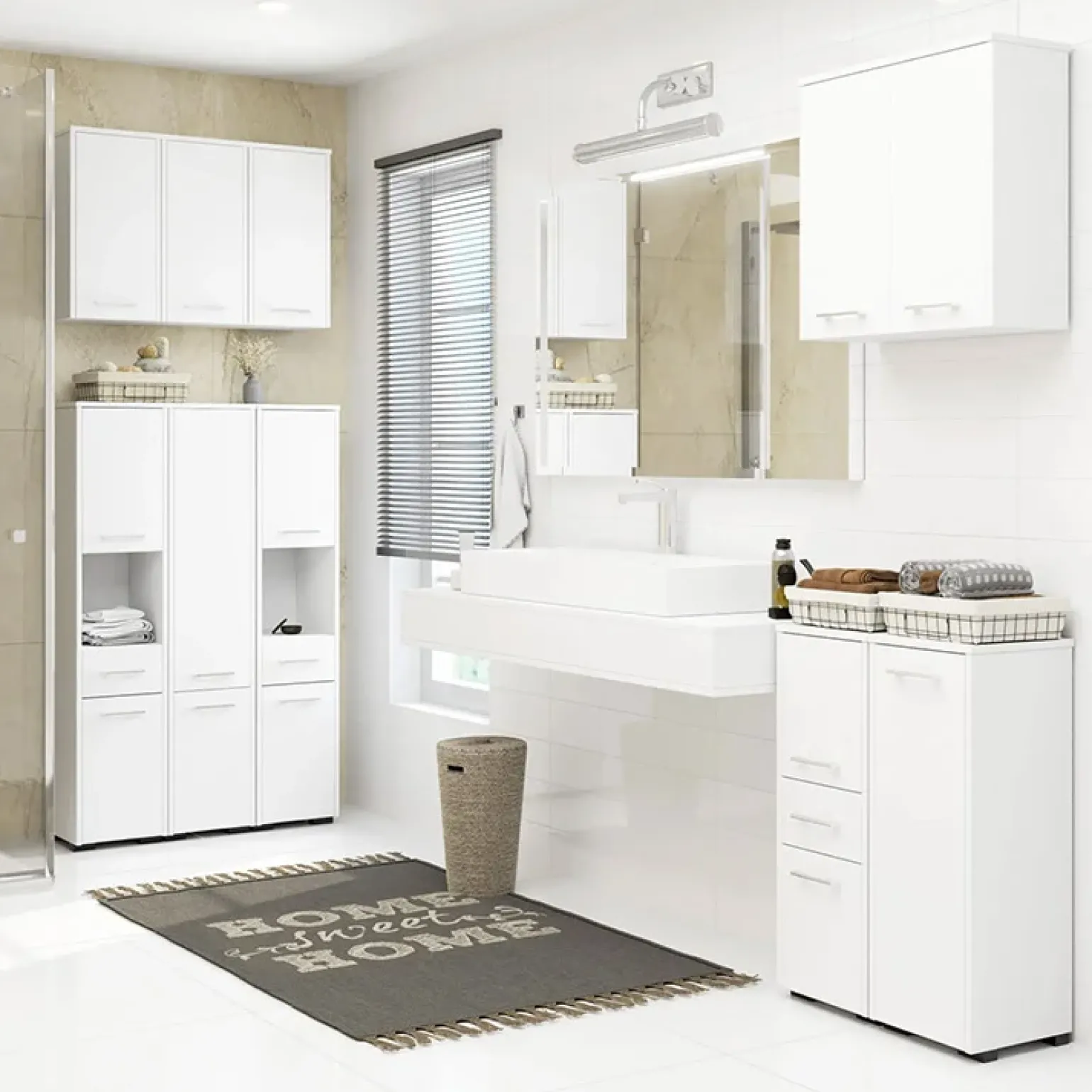 Colonna bagno 30x85h cm bassa 2 ante 1 cassetto bianco Woters
