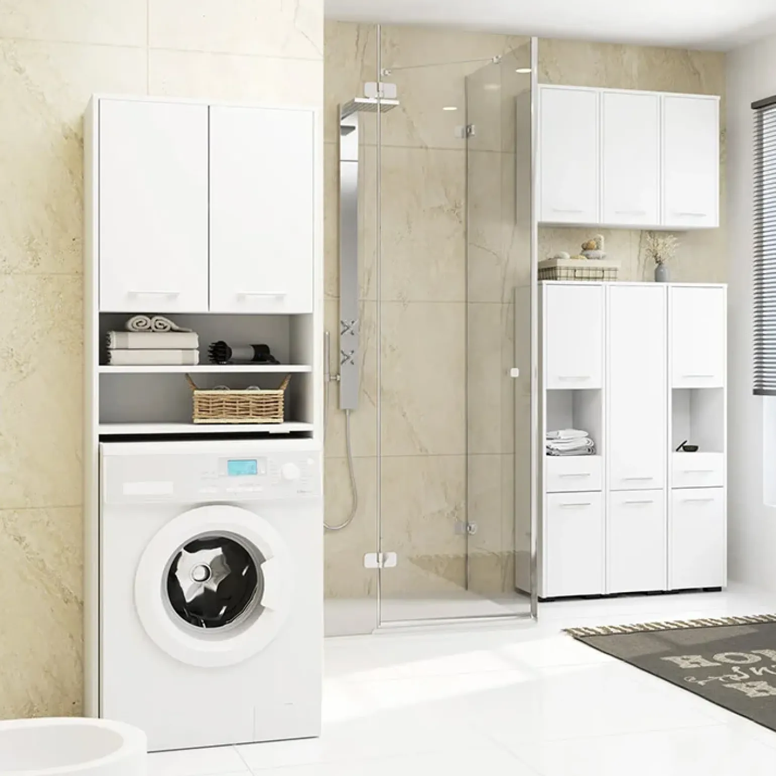 Colonna bagno 30x85h cm bassa 2 ante 1 cassetto bianco Woters