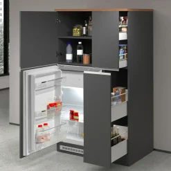 Colonna frigo dispensa cucina 90x165h cm moderna antracite rovere Gourmet