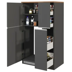 Colonna frigo dispensa cucina 90x165h cm moderna antracite rovere Gourmet