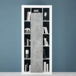 Colonna libreria 95x217h cm 1 anta bianco cemento Trilogy