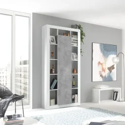 Colonna libreria 95x217h cm 1 anta bianco cemento Trilogy