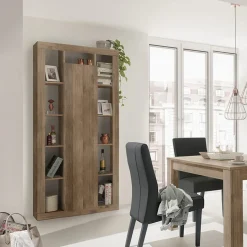 Colonna libreria 95x217h cm 1 anta  rovere scuro Trilogy