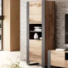 Colonna soggiorno 65x171h cm 2 ante 2 vani a giorno legno antracite Tampere