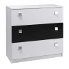Comò 92x88h cm 3 cassetti moderno bianco nero Jenny
