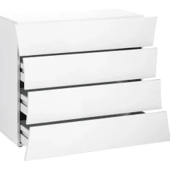 Comò 98x82h cm 4 cassetti moderno bianco lucido Neve