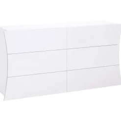 Comò 150x82h cm 6 cassetti moderno bianco lucido Neve