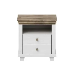 Comodino 52x54h cm 2 cassetti moderno bianco frassinato quercia Texel