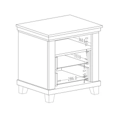Comodino 52x54h cm 2 cassetti moderno bianco frassinato quercia Texel