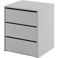 Comodino 50x60h cm 3 cassetti grigio Ombra