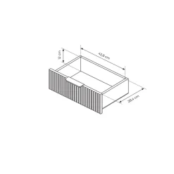 Comodino 63x55h cm 2 cassetti nero opaco cannettato Ramis