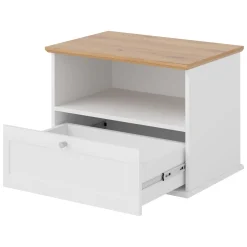 Comodino 62x48h cm 1 cassetto bianco rovere Relaxio