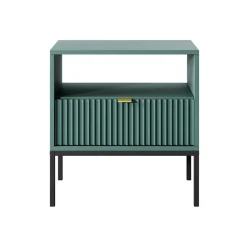 Comodino 54x56h cm 1 cassetto moderno verde Alisa