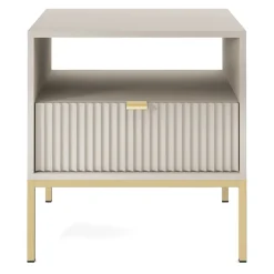 Comodino 54x56h cm 1 cassetto moderno beige Alisa