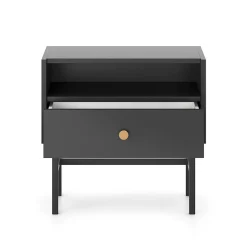 Comodino 55x52h cm 1 cassetto moderno nero Eterna