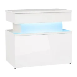 Comodino 55x51h cm 1 cassetto con LED bianco Lumus