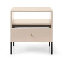 Comodino 54x56h cm 1 cassetto moderno beige Glory