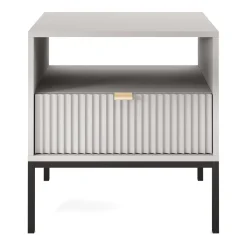 Comodino 54x56h cm 1 cassetto moderno grigio Alisa