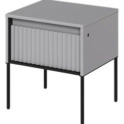 Comodino 46x50h cm cannettato grigio nero Camelia