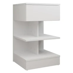 Comodino 39x65h cm con cassetto moderno bianco Clelia