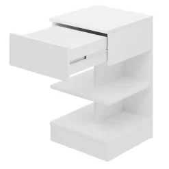 Comodino 39x65h cm con cassetto moderno bianco Clelia