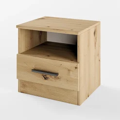 Comodino 40x41h cm  con cassetto moderno rovere rustico Selvaggia