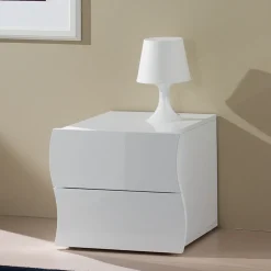 Comodino 50x42h cm design bianco lucido Sea Gihome®