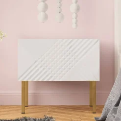 Comodino 50x46h cm design moderno bianco lucido Marisa