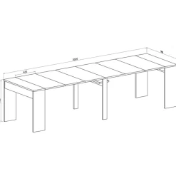 Consolle 50/302cm allungabile bianco opaco Diadema Gihome®
