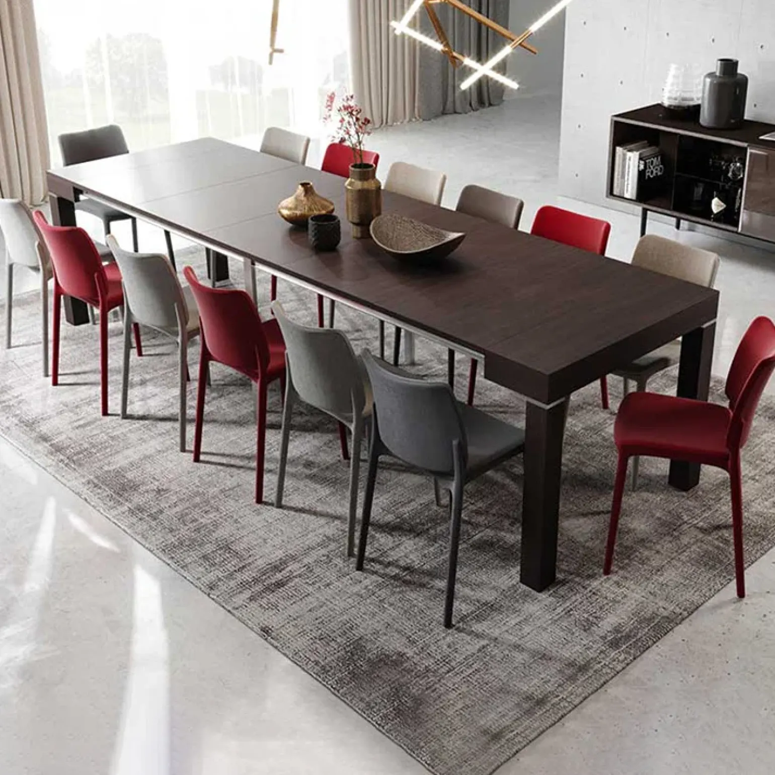 Consolle 50/300cm allungabile moderno wengé Pandora 90 Gihome®