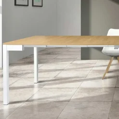 Consolle 50/300cm allungabile rovere metallo bianco Edison