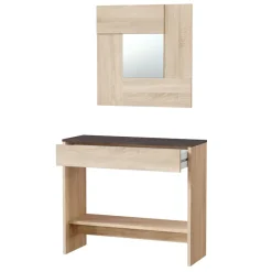 Consolle ingresso 32x79cm con specchio rovere ossido Nelson