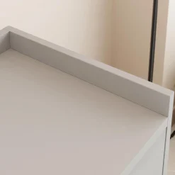 Consolle ingresso 100x86cm design moderno 2 cassetti bianco Pollon