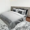 Copripiumino + 2 federe letto matrimoniale a quadretti 250x200cm grigio Bolivia