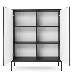 Credenza alta 104x125h cm 2 ante moderna soggiorno  nero Alisa