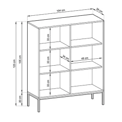 Credenza alta 104x125h cm 2 ante moderna soggiorno  nero Alisa