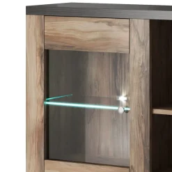 Credenza alta 155x130h cm 2 ante noce rovere grigio Paloma 2