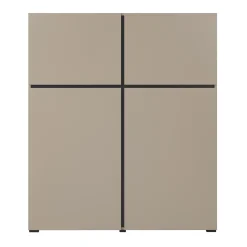 Credenza alta 120x140h cm 4 ante moderna tortora nero Lolla