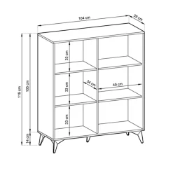 Credenza alta 104x119h cm 2 ante moderna soggiorno quercia nero Becca