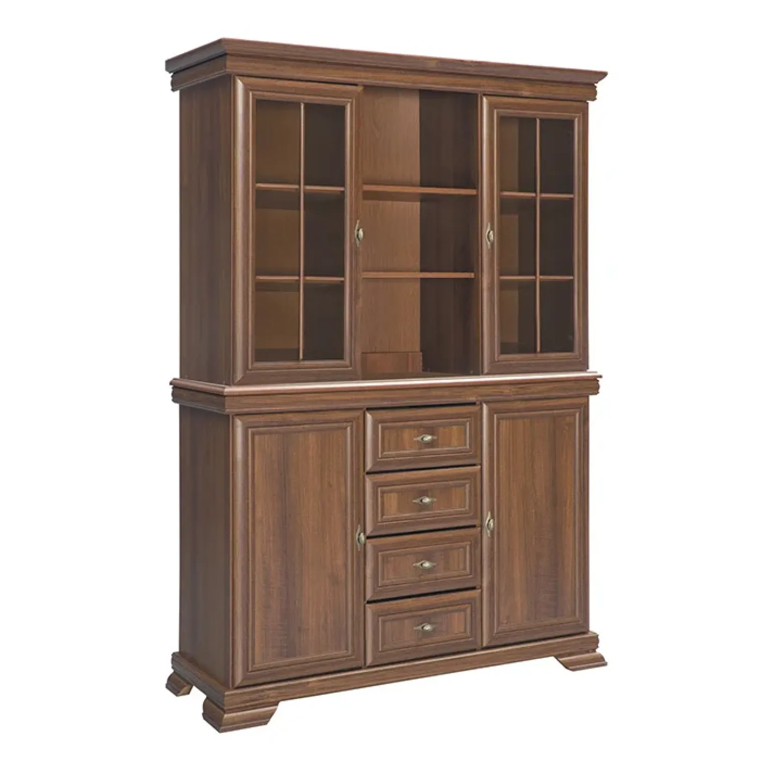 Credenza alta 128x195h cm con vetrina arte povera quercia Kelly