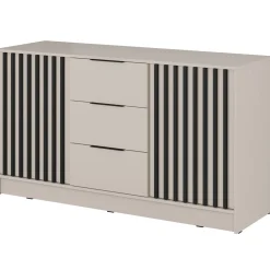 Credenza moderna 155x86h cm 2 ante 3 cassetti beige cashmere Miller