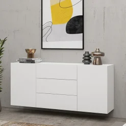 Credenza sospesa 140x63h cm moderna  bianca Fusion