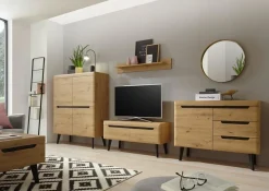 Credenza 107x83h cm 1 anta 3 cassetti moderna rovere Alimena Gihome®