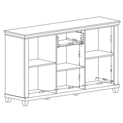 Credenza 160x93h cm 3 ante 1 cassetto moderna verde quercia Texel