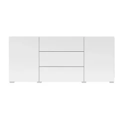 Credenza 140x63h cm 2 ante 3 cassetti  moderna soggiorno bianca Fusion