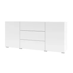 Credenza 140x63h cm 2 ante 3 cassetti  moderna soggiorno bianca Fusion